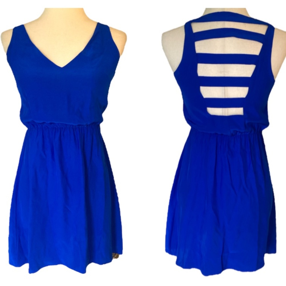 Amanda Uprichard Silk Royal Blue Back Cutout tunic  Dress - XS